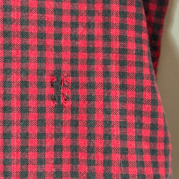Vintage 90s Christmas Plaid Embroidered Shirt L Velvet Collar Santa Bear Holiday - Picture 5 of 10